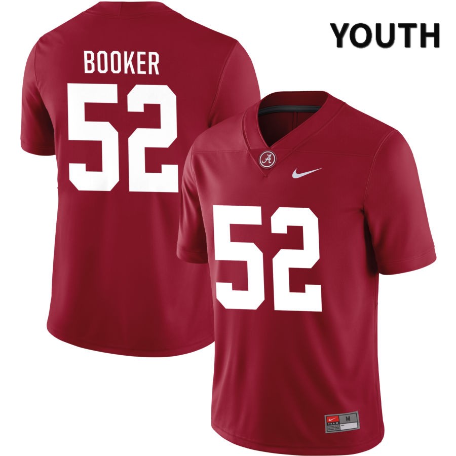 Alabama Crimson Tide Youth Tyler Booker #52 NIL Crimson 2022 NCAA Authentic Stitched College Football Jersey UC16Q31BO